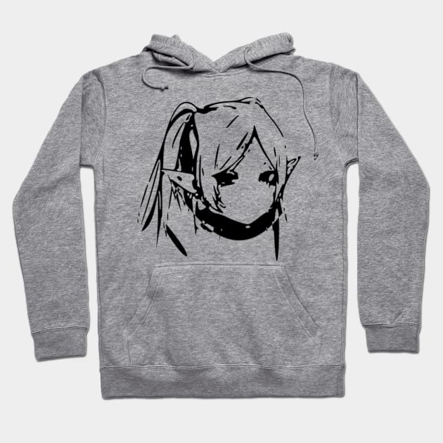 SNF2 D9 Sousou no Frieren Beyond Journeys End at the Funeral anime and manga characters FRIEREN QUAL black and white minimalist abstract vector gifts October 2023 Hoodie by Animangapoi